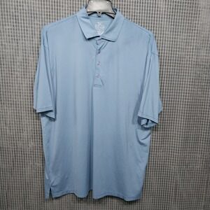 Kevin's Mens Polo Shirt Striped Performance Stretch XL‎ Blue